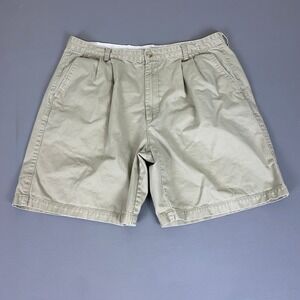 Boca Classics Shorts Men's Size 38 Khaki Tan Beige Pleated Chino Cotton‎ Casual